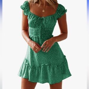 Green Floral Women's Dress